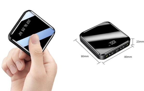 Grote foto powerbank 20.000 mah oplader micro usb c snellader led display zwart telecommunicatie batterijen en accu