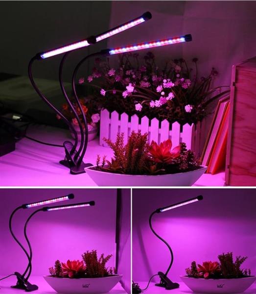 Grote foto led kweeklamp kweek groei bloei lamp planten timer 2x arm tuin en terras overige tuin en terras