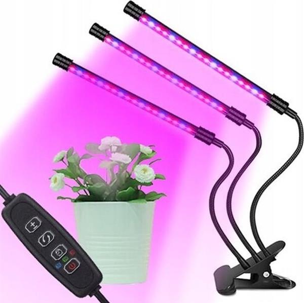 Grote foto led kweeklamp kweek groei bloei lamp planten timer 3x arm tuin en terras overige tuin en terras