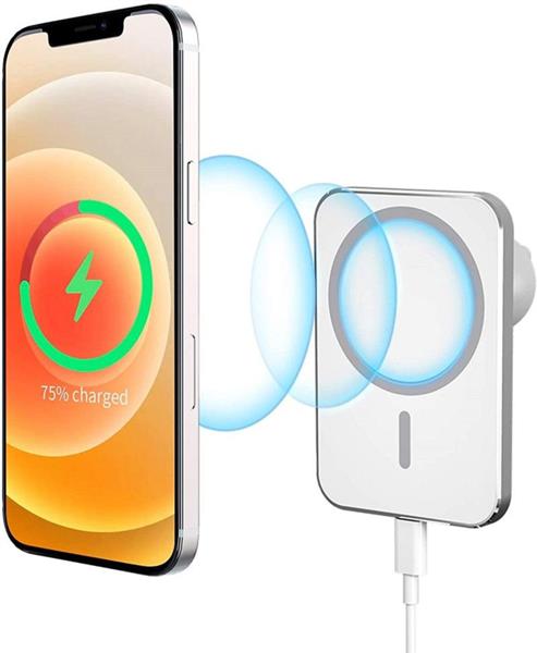 Grote foto draadloze oplader lader magneet auto houder draadloos wit telecommunicatie opladers en autoladers