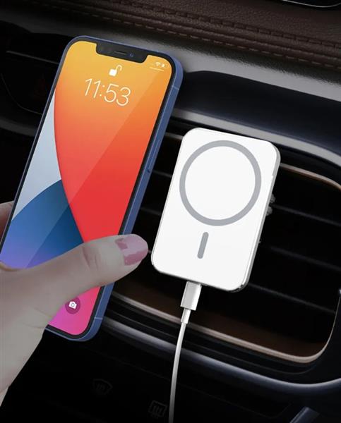 Grote foto draadloze oplader lader magneet auto houder draadloos wit telecommunicatie opladers en autoladers