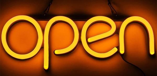 Grote foto open neon bord verlichting lamp licht kunststof 3d oranje huis en inrichting overige