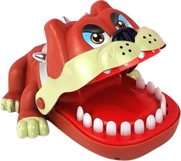 Grote foto bijtende bulldog hond met kiespijn tanden drank spel drankspel verzamelen overige verzamelingen