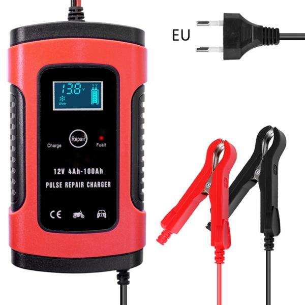 Grote foto accu druppel lader druppellader auto acculader 12v lcd display rood huis en inrichting woningdecoratie