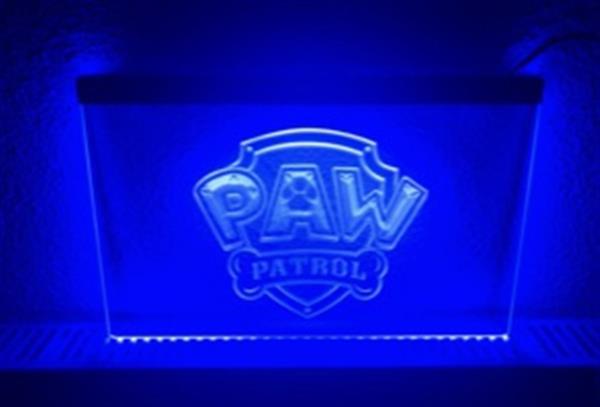 Grote foto paw patrol pawpatrol neon bord lamp led verlichting blauw huis en inrichting overige