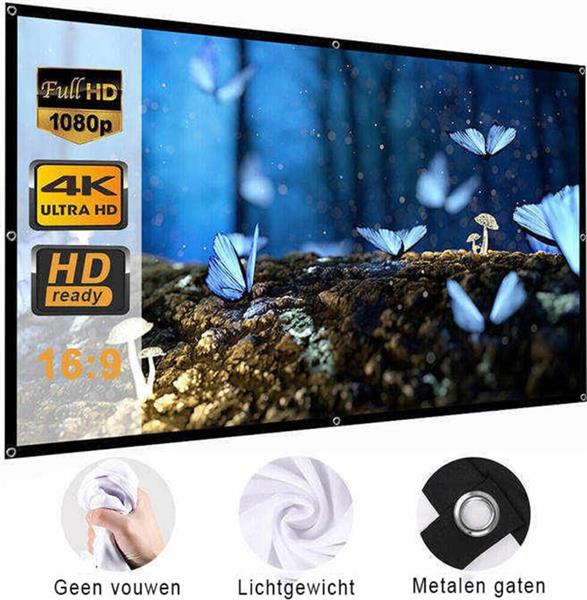 Grote foto 100 inch beamer projectie scherm beamerscherm projectiescherm opvouwbaar huis en inrichting woningdecoratie