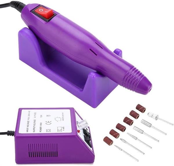 Grote foto elektrische nagelvijl nagelfrees machine manicure pedicure set paars huis en inrichting woningdecoratie