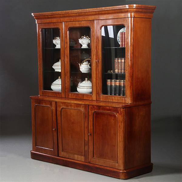 Grote foto antieke kasten victoriaanse kleine boekenkast servieskast met 6 deuren ca 1865 mahonie no.891500 antiek en kunst stoelen en banken