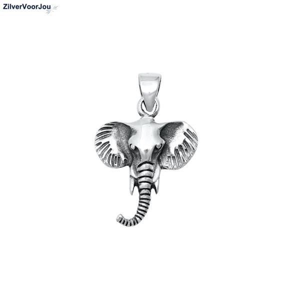 Grote foto zilveren olifantenkop kettinghanger sieraden tassen en uiterlijk kettingen