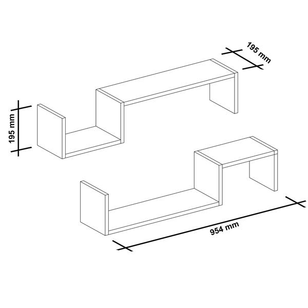 Grote foto en.casa wandplank gram set van 2 wit huis en inrichting overige