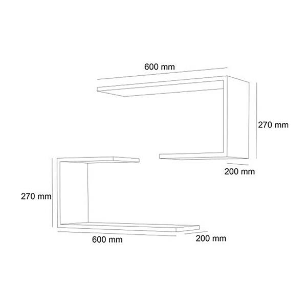 Grote foto en.casa wandplank rslev set van 2 walnootkleurig huis en inrichting overige