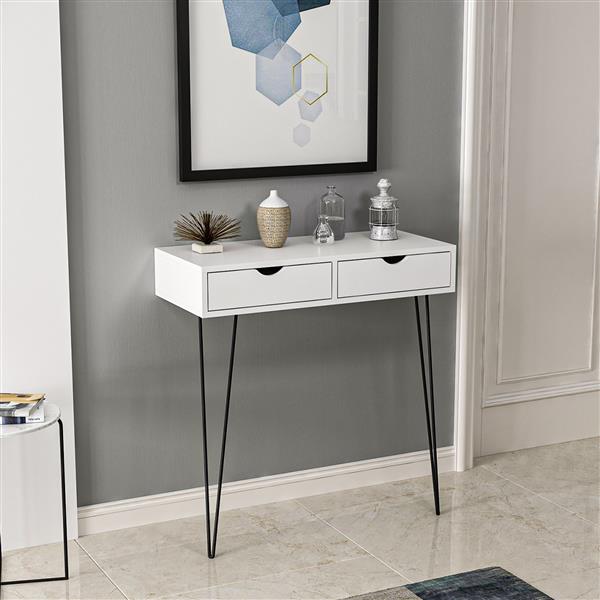 Grote foto en.casa console tafel sidetable ebeltoft 90x90x40 cm wit huis en inrichting eettafels