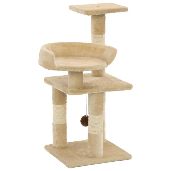 Grote foto vidaxl kattenkrabpaal met sisal krabpalen 65 cm beige dieren en toebehoren katten accessoires