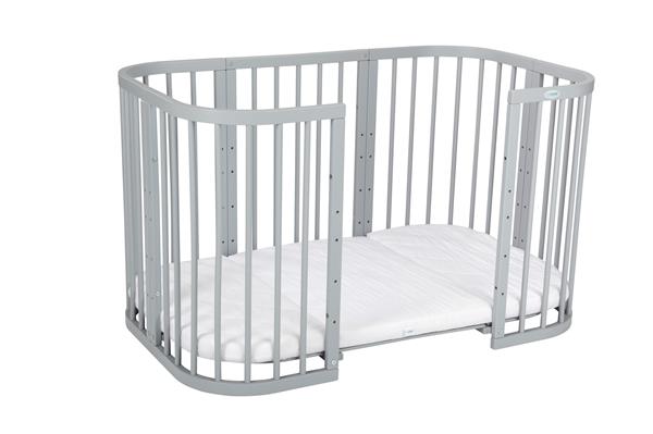 Grote foto multifunctioneel 7 in 1 babybed peuterbed grijs incl. matras grijs kinderen en baby complete kinderkamers