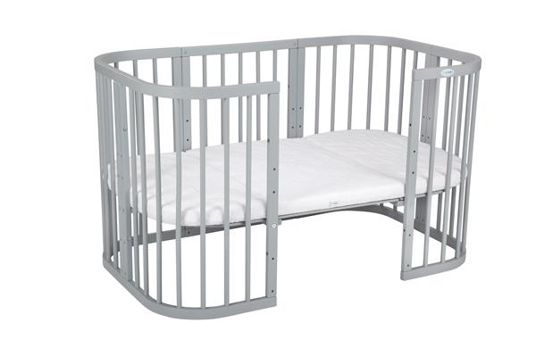 Grote foto multifunctioneel 7 in 1 babybed peuterbed grijs incl. matras grijs kinderen en baby complete kinderkamers