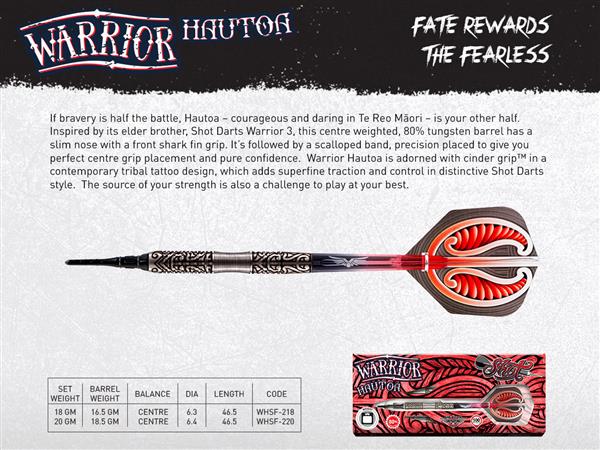 Grote foto softtip shot warrior hautoa 80 st. warrior hautoa 80 20 gram sport en fitness darts