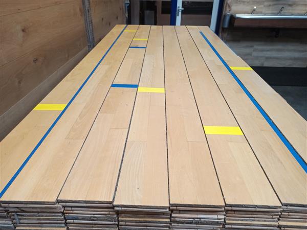 Grote foto gymzaalvloer beuken 21x130mm 250cm doe het zelf en verbouw hout en planken