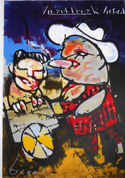 Grote foto herman brood gitarist antiek en kunst litho en zeefdrukken