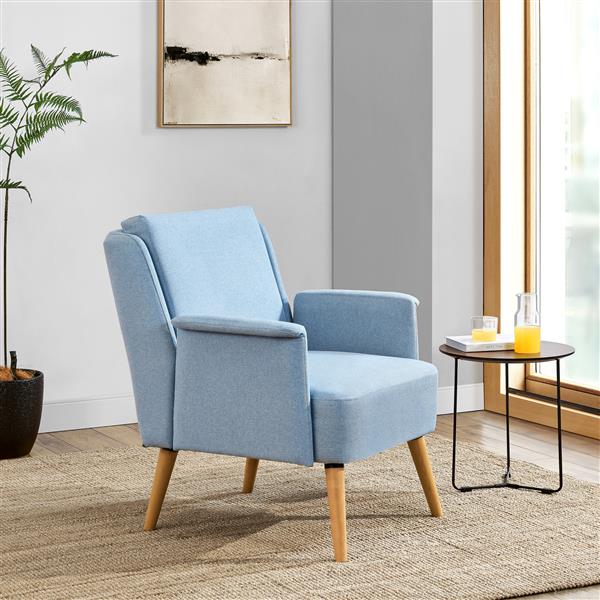 Grote foto en.casa fauteuil edling 83x73x75 cm lichtblauw houtkleurig en zwart huis en inrichting stoelen