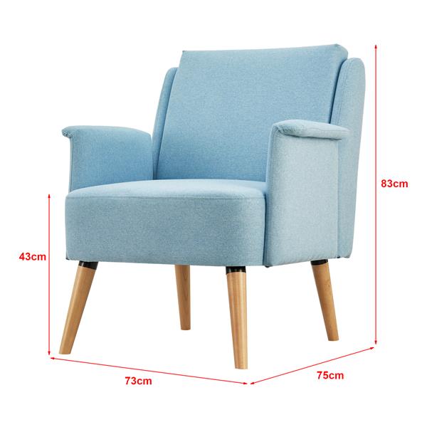 Grote foto en.casa fauteuil edling 83x73x75 cm lichtblauw houtkleurig en zwart huis en inrichting stoelen