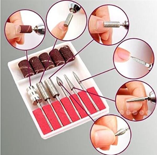 Grote foto elektrische nagelvijl nagelfrees machine manicure pedicure set zwart huis en inrichting woningdecoratie