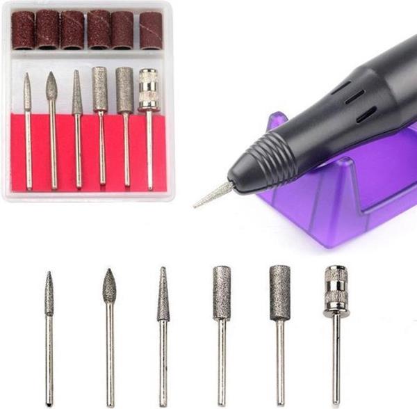 Grote foto elektrische nagelvijl nagelfrees machine manicure pedicure set zwart huis en inrichting woningdecoratie