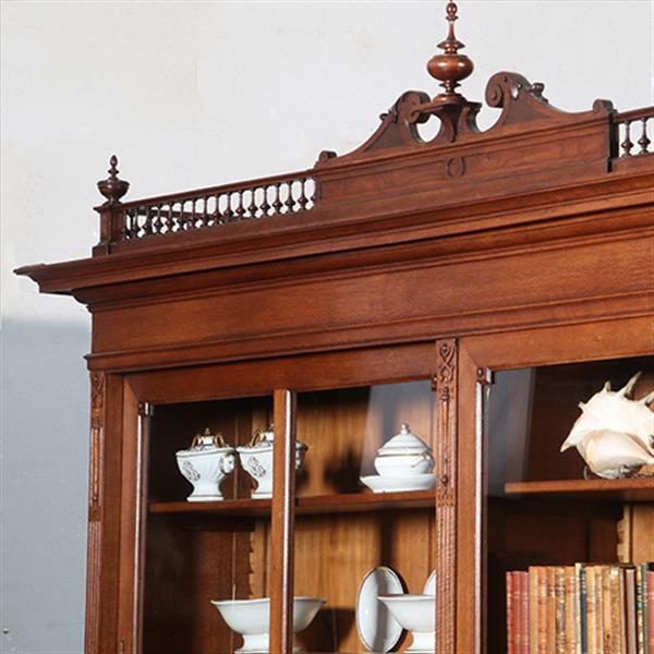 Grote foto antieke kasten kolossale boekenkast bibliotheekkast ca 1880 met afneembare kroon no.891865 antiek en kunst stoelen en banken