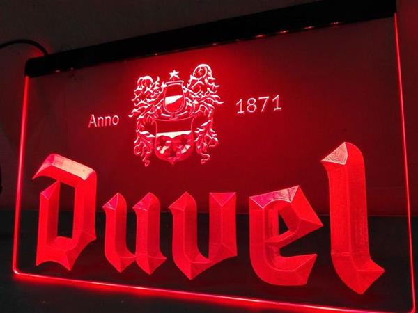 Grote foto duvel neon bord lamp led verlichting reclame lichtbak bier huis en inrichting overige