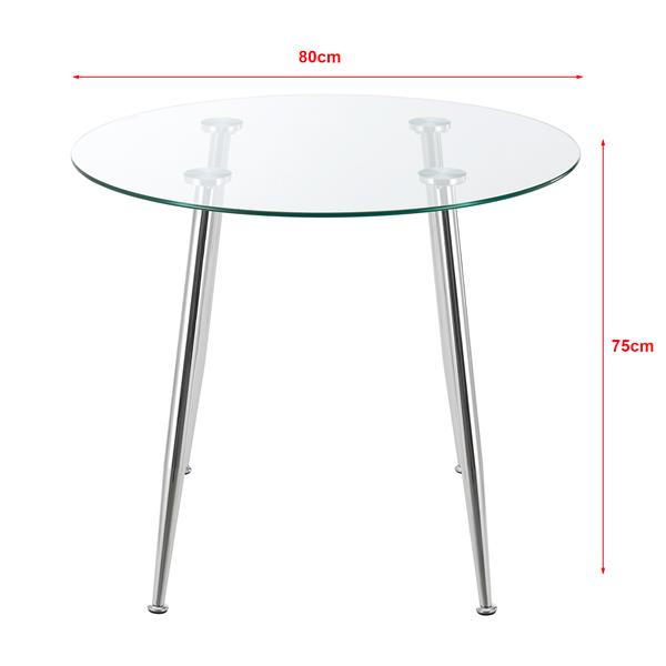 Grote foto en.casa glazen tafel humppila rond 75x80 cm chroom en transparant huis en inrichting eettafels