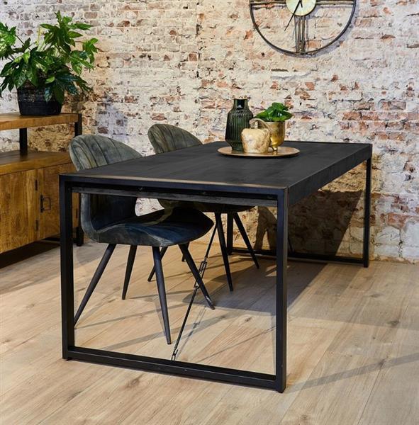 Grote foto zwarte eettafel britt black 220x90 cm huis en inrichting eettafels