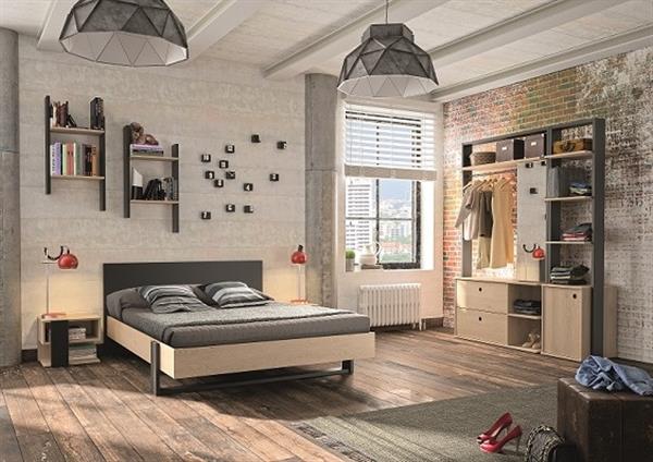 Grote foto duplex 2 persoonsbed naturel zwart gami antiek en kunst stoelen en banken