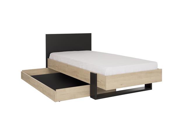 Grote foto duplex 2 persoonsbed naturel zwart gami antiek en kunst stoelen en banken