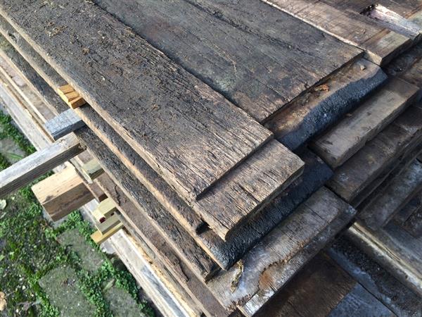 Grote foto azobe oude scheepsvloer planken vlonder delen gebruikt doe het zelf en verbouw hout en planken