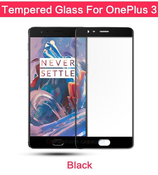 Grote foto professionele oneplus 3 tempered glass 3d design full screen coverage zwart telecommunicatie mobieltjes