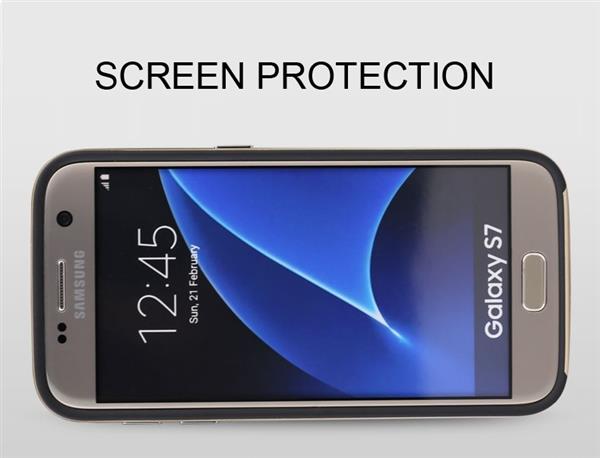 Grote foto u.case brand premium samsung s7 edge case silver gratis anti shock screen protector t.w.v. 9 95 telecommunicatie mobieltjes