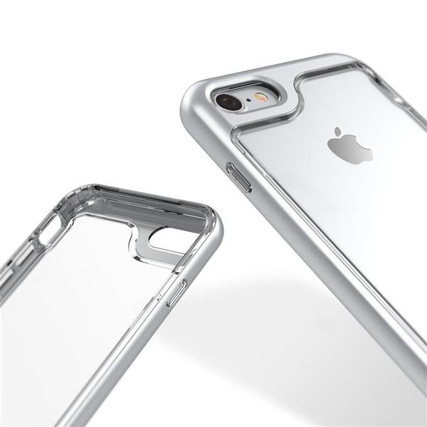 Grote foto caseology skyfall series shock proof grip case iphone 8 7 silver screenprotector telecommunicatie mobieltjes