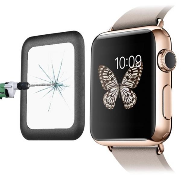 Grote foto 0.2mm 8 9h metaal full covered tempered glas voor apple watch 42mm zwart telecommunicatie mobieltjes