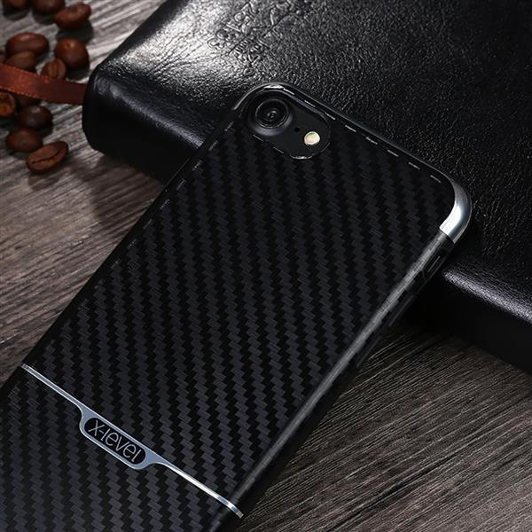 Grote foto iphone 7 x level goodcyl carbon fiber textuur soft tpu case zwart telecommunicatie mobieltjes