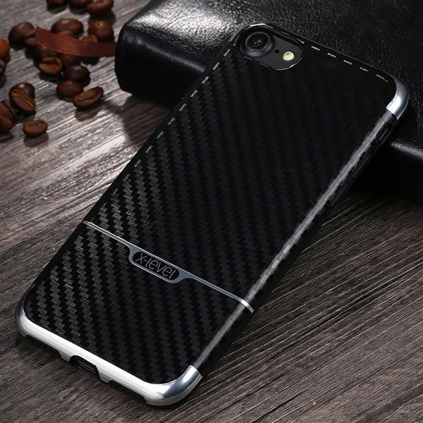 Grote foto iphone 7 x level goodcyl carbon fiber textuur soft tpu case zwart telecommunicatie mobieltjes