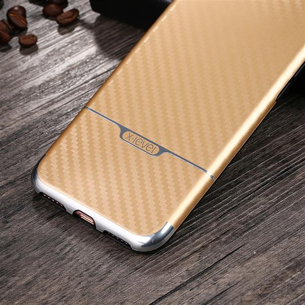 Grote foto iphone 7 x level goodcyl carbon fiber textuur soft tpu case goud telecommunicatie mobieltjes