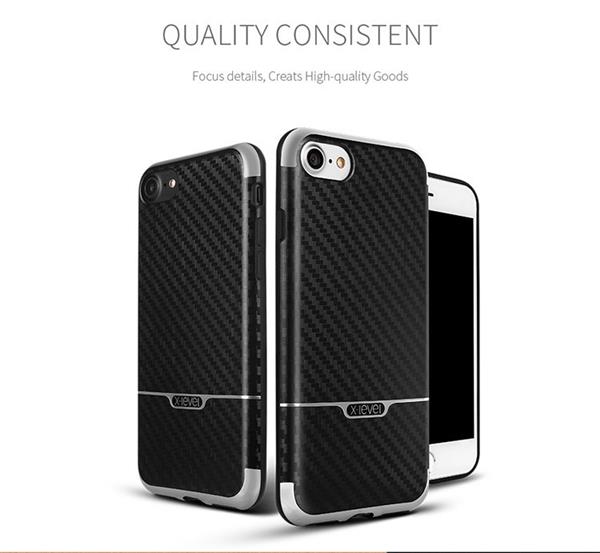 Grote foto iphone 7 x level goodcyl carbon fiber textuur soft tpu case goud telecommunicatie mobieltjes