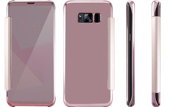 Grote foto s8 plus spiegel flip mirror cover rosegold telecommunicatie mobieltjes