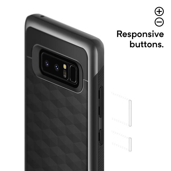 Grote foto note 8 caseology parallax series shock proof tpu grip case black telecommunicatie mobieltjes