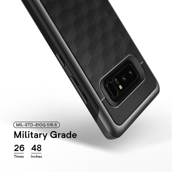 Grote foto note 8 caseology parallax series shock proof tpu grip case black telecommunicatie mobieltjes