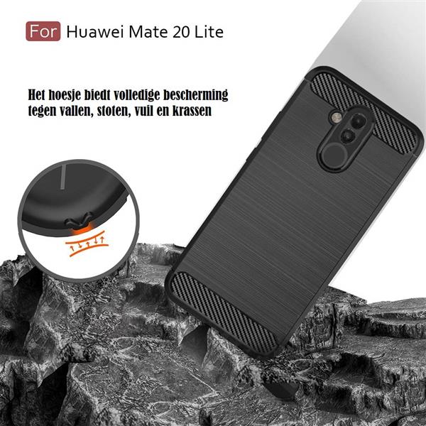 Grote foto drphone mate 20 lite carbon hoesje geborsteld tpu case ultimate drop proof siliconen case carb telecommunicatie mobieltjes