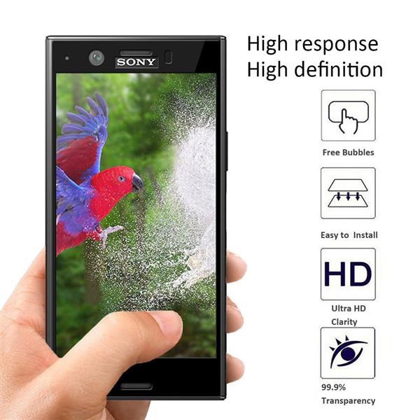 Grote foto drphone sony xz1 compact glas 4d volledige glazen dekking full coverage curved edge frame tempered g telecommunicatie mobieltjes