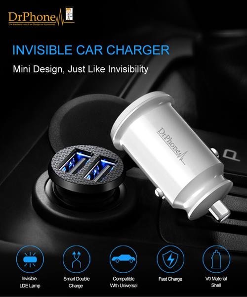 Grote foto drphone invisible 5v 2.4a usb auto oplader 1 meter type c oplaadkabel usb c samsung galaxy s10 telecommunicatie opladers en autoladers