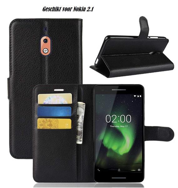 Grote foto drphone nokia 2.1 flipcover bookcase luxe booktype pu lederen portemonnee case wallet case met telecommunicatie mobieltjes