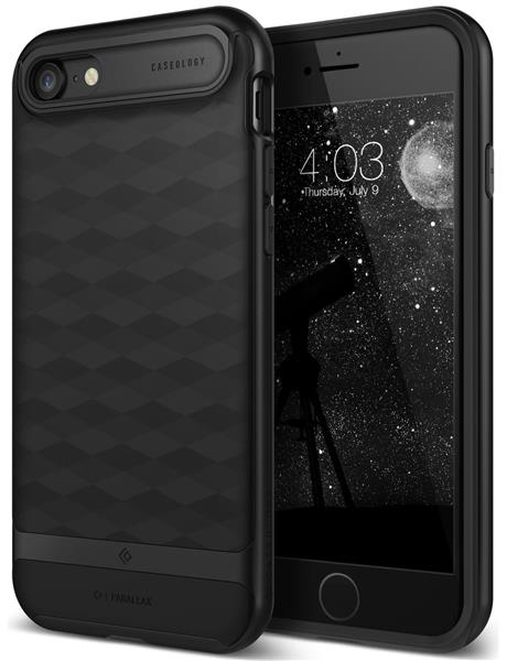 Grote foto caseology parallax series shock proof grip case iphone 7 8 black black screenprotector telecommunicatie mobieltjes
