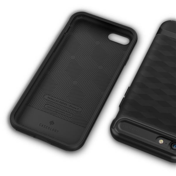 Grote foto caseology parallax series shock proof grip case iphone 7 8 black black screenprotector telecommunicatie mobieltjes